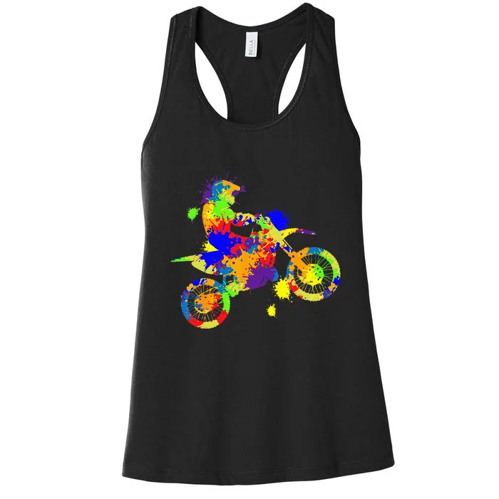 Dirt Bike Rider Motocross Enduro Dirt Biking Women's Racerback Tank