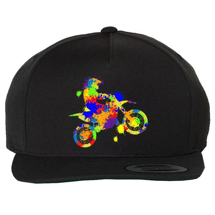 Dirt Bike Rider Motocross Enduro Dirt Biking Wool Snapback Cap