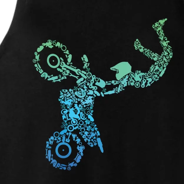 Dirt Bike Rider Motocross Dirt Biking Ladies Tri-Blend Wicking Tank