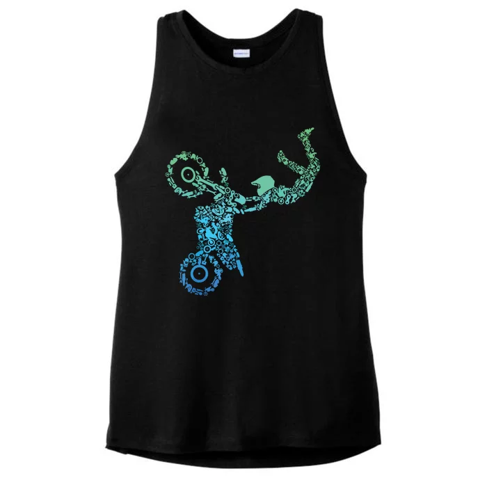 Dirt Bike Rider Motocross Dirt Biking Ladies Tri-Blend Wicking Tank