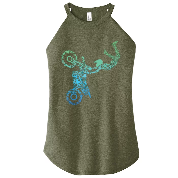 Dirt Bike Rider Motocross Dirt Biking Women’s Perfect Tri Rocker Tank