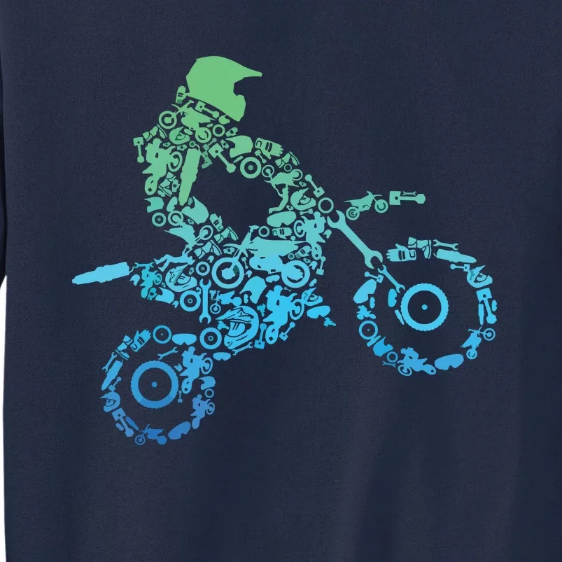 Dirt Bike Rider Motocross Dirt Biking Gift Tall Sweatshirt