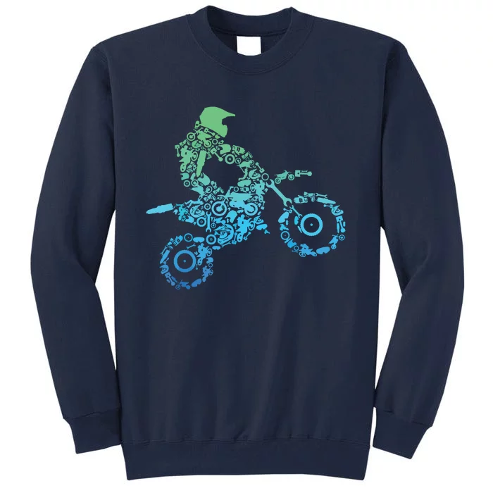 Dirt Bike Rider Motocross Dirt Biking Gift Tall Sweatshirt