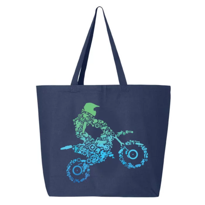 Dirt Bike Rider Motocross Dirt Biking Gift 25L Jumbo Tote