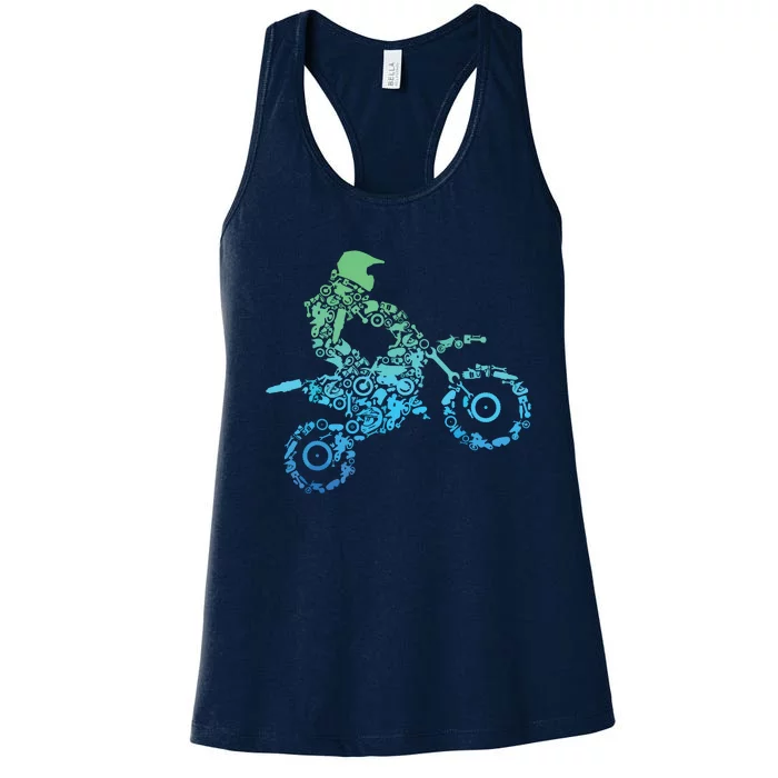 Dirt Bike Rider Motocross Dirt Biking Gift Women's Racerback Tank