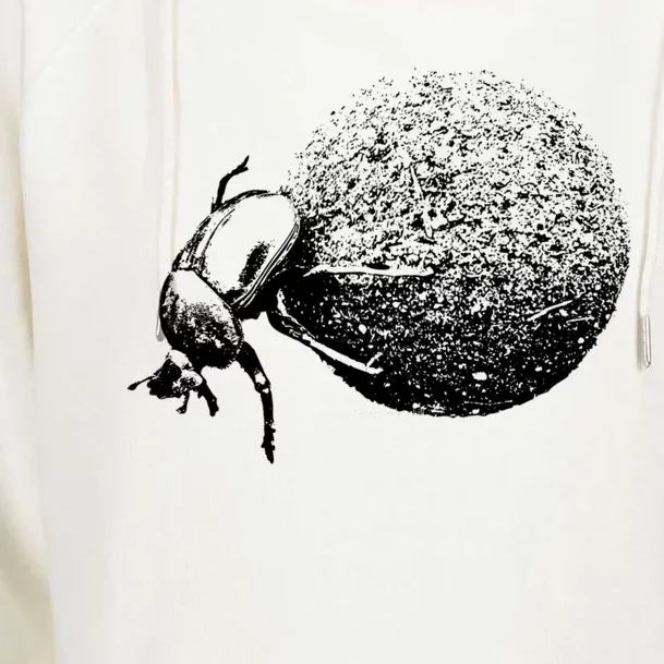 Dung Beetle Rolling Dung Ball African Wildlife Womens Funnel Neck Pullover Hood