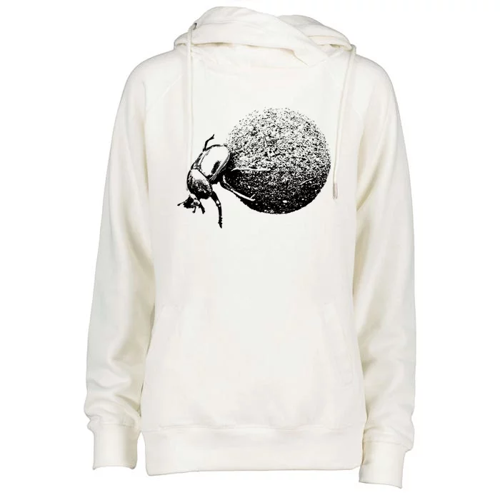 Dung Beetle Rolling Dung Ball African Wildlife Womens Funnel Neck Pullover Hood