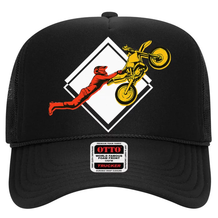 Dirt Bike Riding MX Motocross Supercross High Crown Mesh Trucker Hat