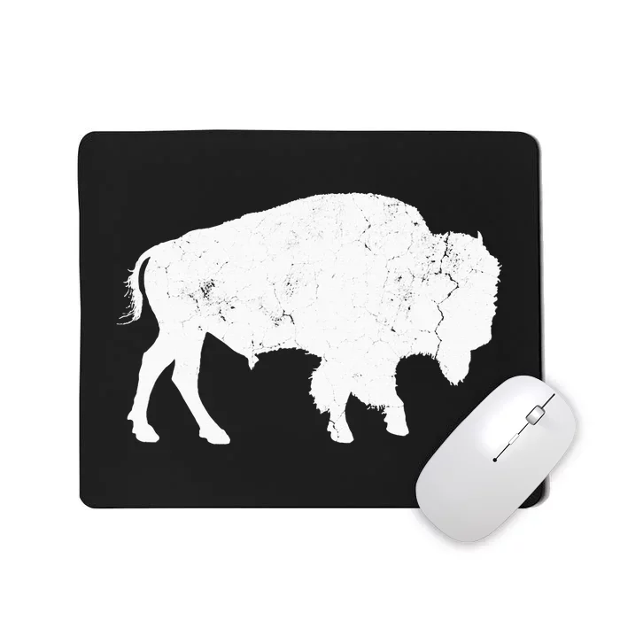 Distressed Buffalo Retro Bison Animal Lover Mousepad