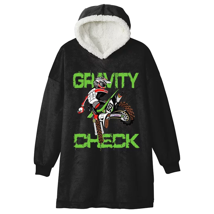 Dirt Bike Rider Motocross Hooded Wearable Blanket