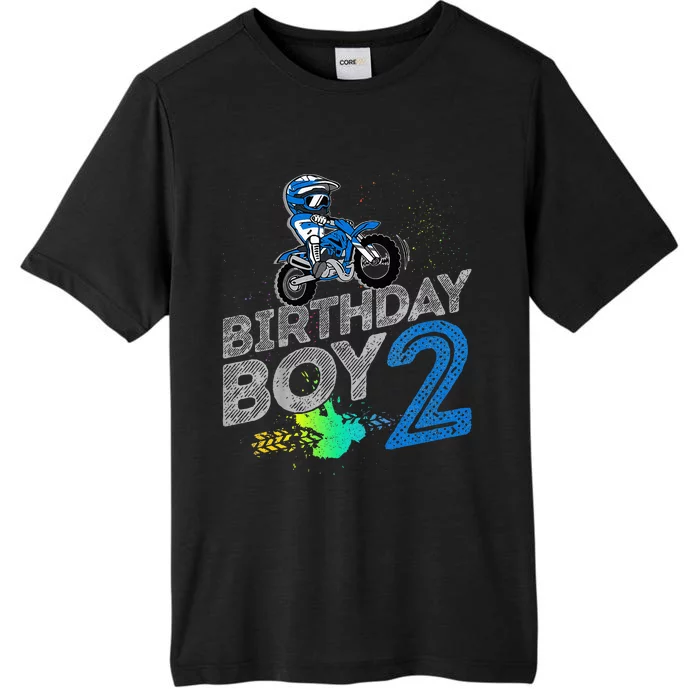 Dirt Bike Rider 2 Years Old Motocross 2nd Birthday Boy ChromaSoft Performance T-Shirt