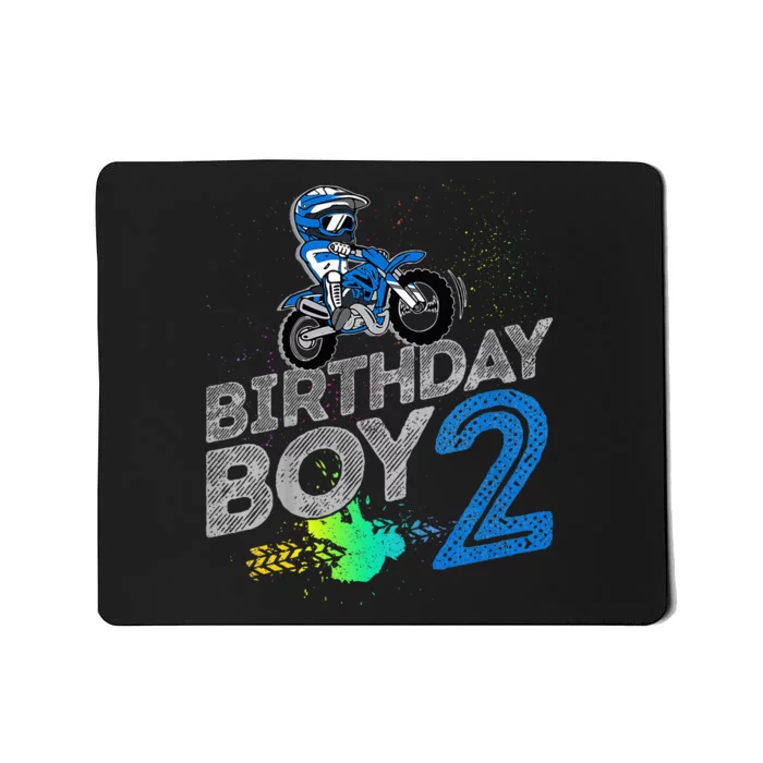 Dirt Bike Rider 2 Years Old Motocross 2nd Birthday Boy Mousepad