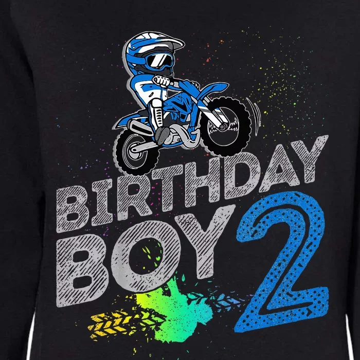 Dirt Bike Rider 2 Years Old Motocross 2nd Birthday Boy Womens California Wash Sweatshirt