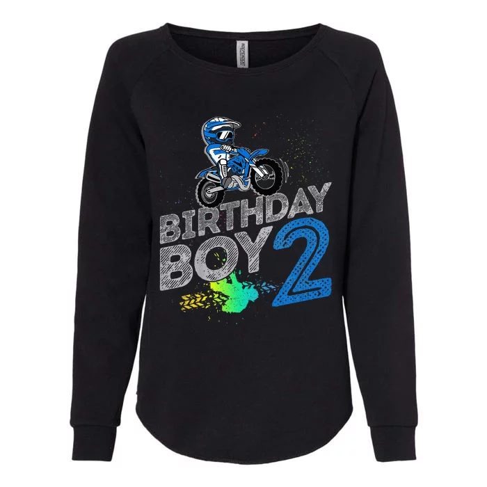 Dirt Bike Rider 2 Years Old Motocross 2nd Birthday Boy Womens California Wash Sweatshirt