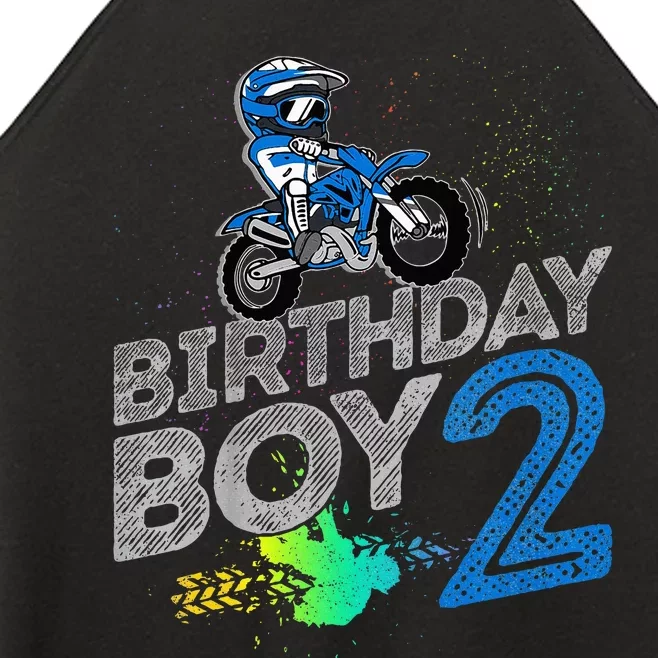 Dirt Bike Rider 2 Years Old Motocross 2nd Birthday Boy Women’s Perfect Tri Rocker Tank