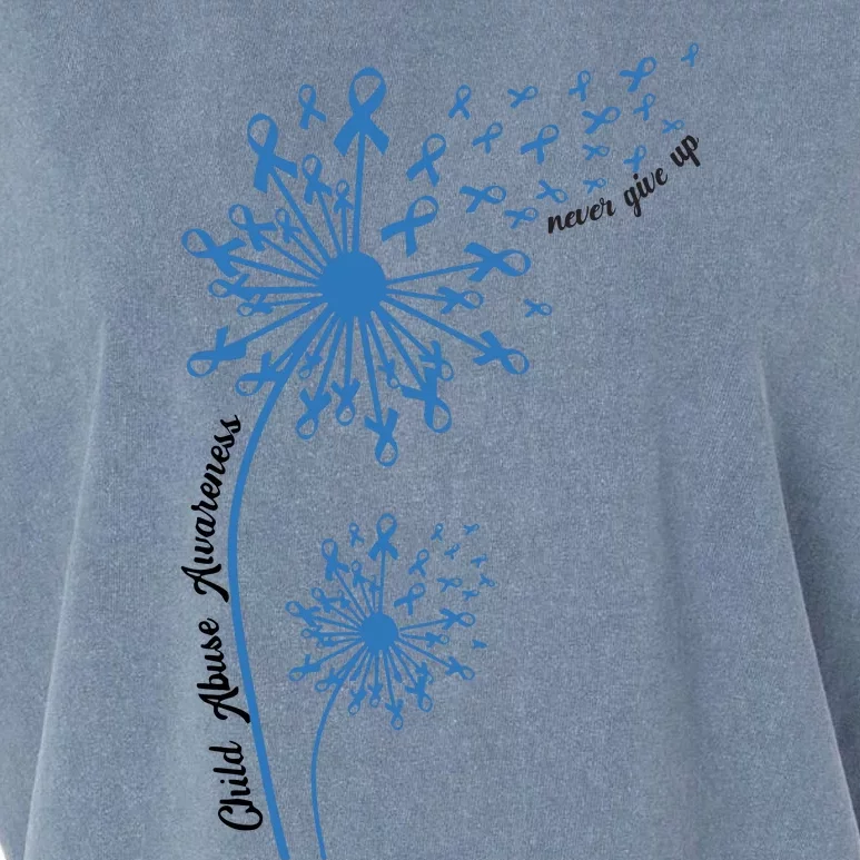 Dandelion Blue Ribbon Child Abuse Awareness Foster Care Stop The Abuse Garment-Dyed Women's Muscle Tee