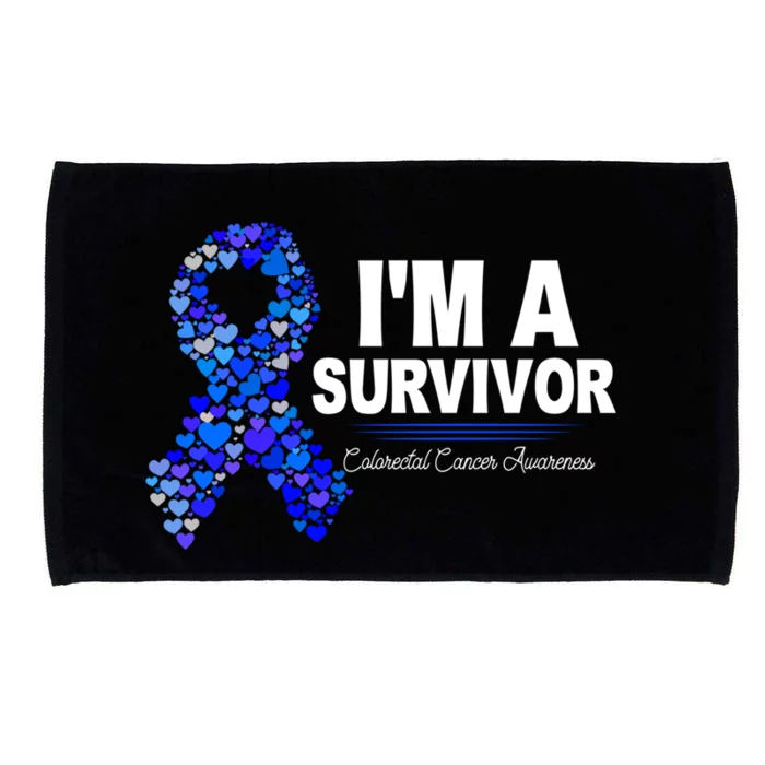 Dark Blue Ribbon Cancer Survivor Colorectal Cancer Awareness Cute Gift Microfiber Hand Towel