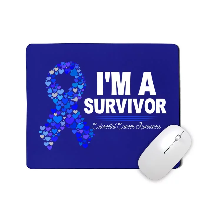 Dark Blue Ribbon Cancer Survivor Colorectal Cancer Awareness Cute Gift Mousepad