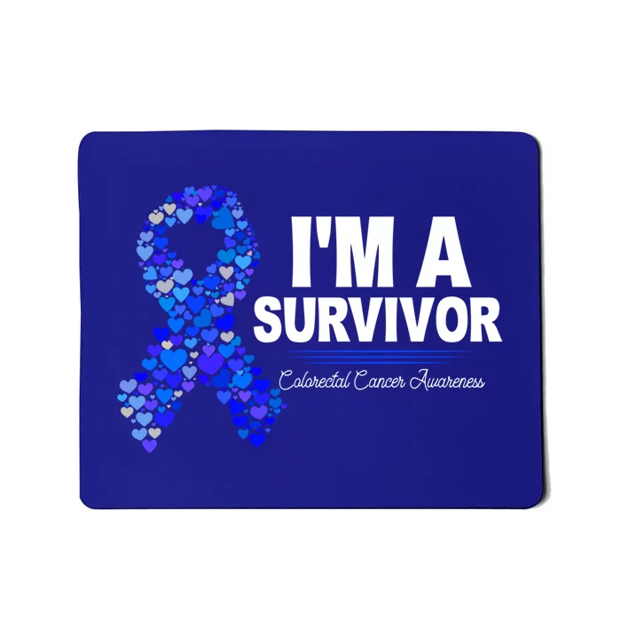 Dark Blue Ribbon Cancer Survivor Colorectal Cancer Awareness Cute Gift Mousepad