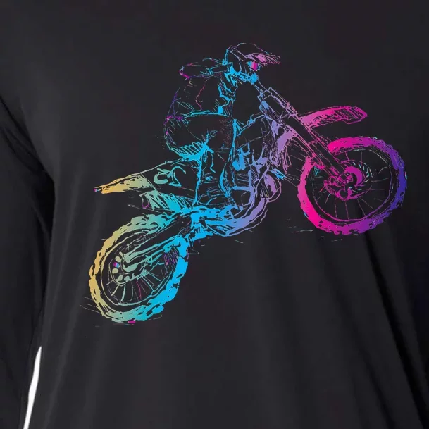 Dirt Bike Riding Motocross Lover Motorcycle Rider Cooling Performance Long Sleeve Crew