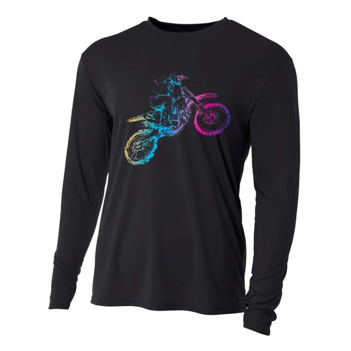 Dirt Bike Riding Motocross Lover Motorcycle Rider Cooling Performance Long Sleeve Crew