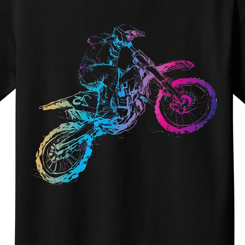 Dirt Bike Riding Motocross Lover Motorcycle Rider Kids T-Shirt