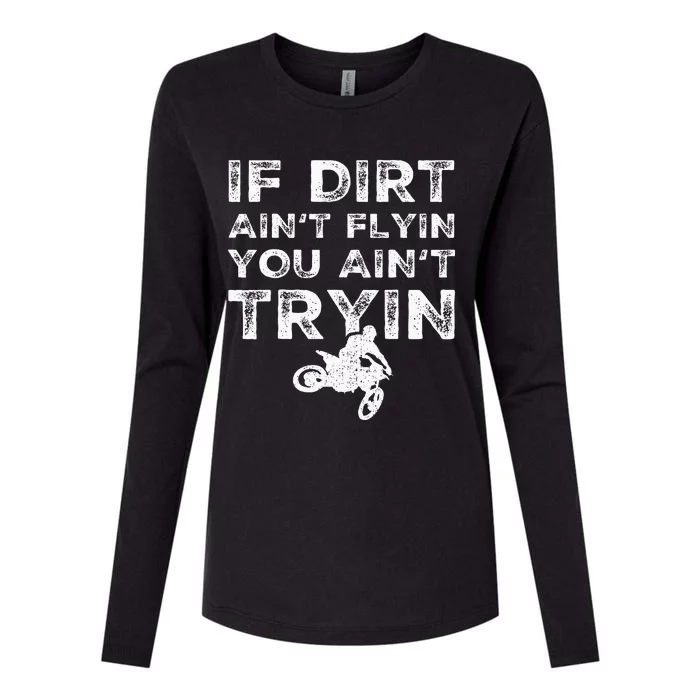 Dirt Bike Riding Mx Motocross Rider Supercross Womens Cotton Relaxed Long Sleeve T-Shirt