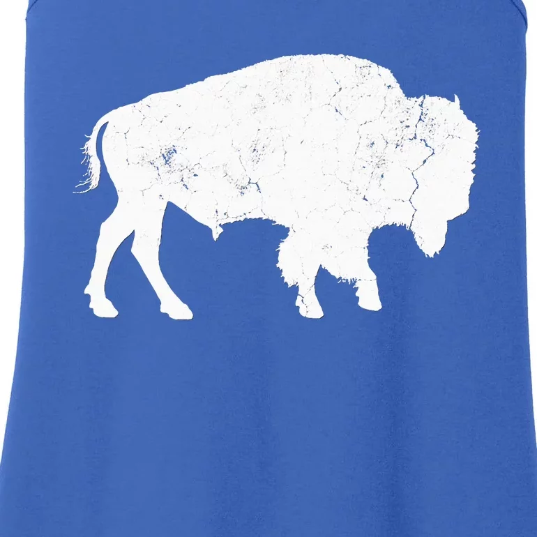 Distressed Buffalo Retro Bison Animal Lover Ladies Essential Tank