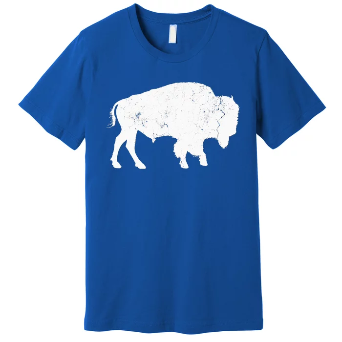 Distressed Buffalo Retro Bison Animal Lover Premium T-Shirt