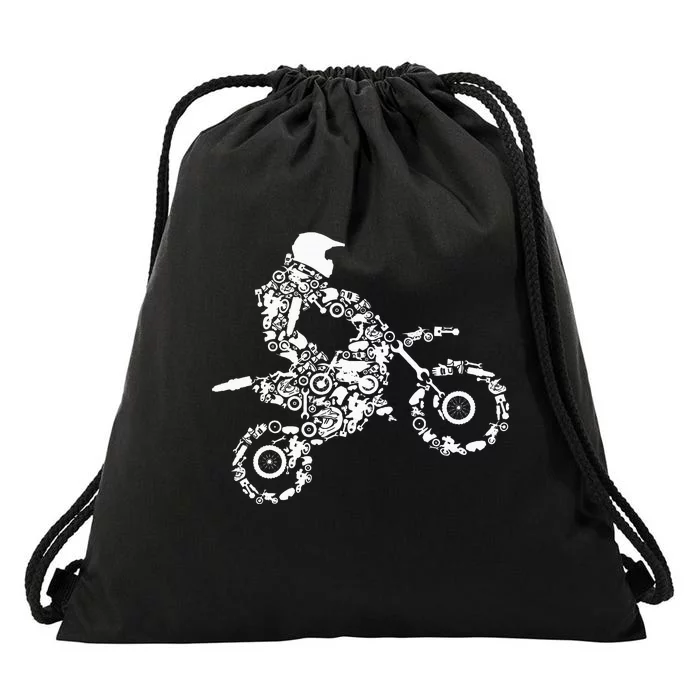 Dirt Bike Rider Motocross Enduro Dirt Biking Gift Drawstring Bag