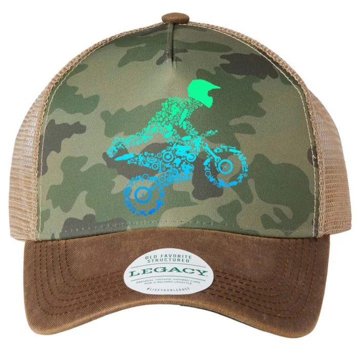 Dirt Bike Rider Motocross Enduro Dirt Biking Gifts Legacy Tie Dye Trucker Hat