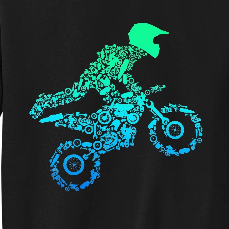 Dirt Bike Rider Motocross Enduro Dirt Biking Gifts Tall Sweatshirt