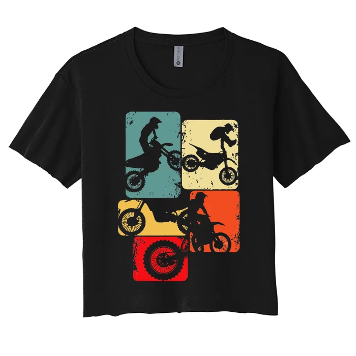 Dirt Bike Rider Motocross Enduro Dirt Biking Women's Crop Top Tee