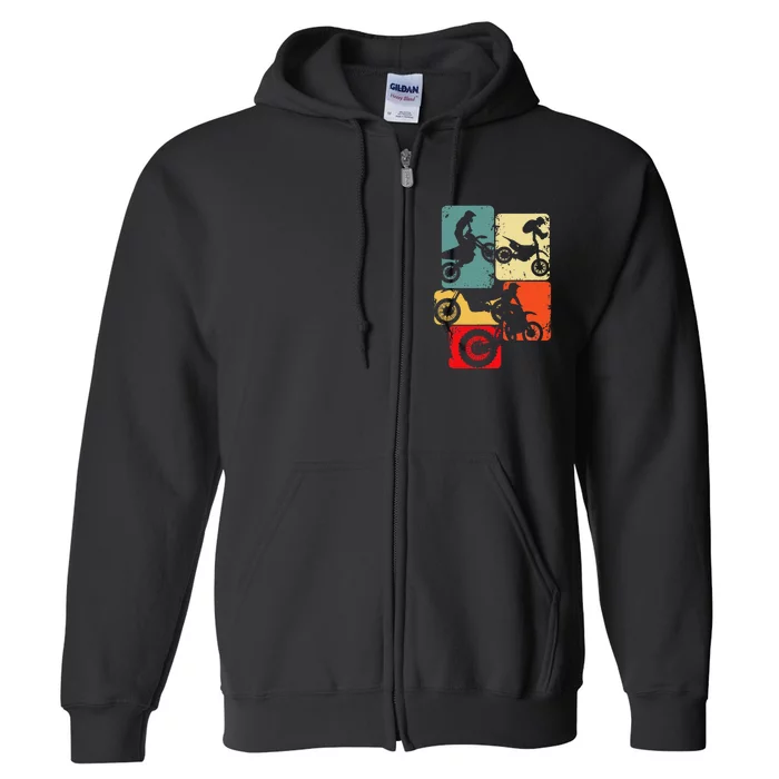 Dirt Bike Rider Motocross Enduro Dirt Biking Full Zip Hoodie