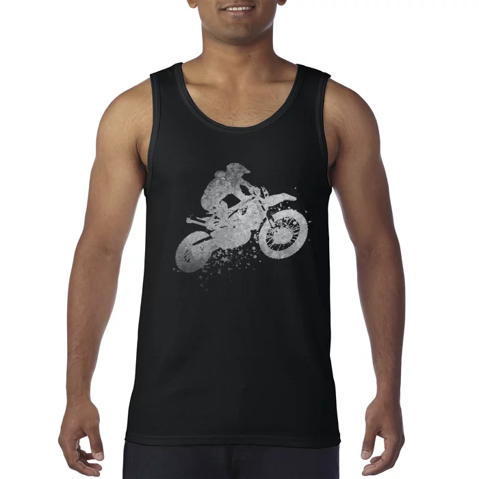 Dirt Bike Rider Racing Extreme Sports Vintage Teen Boy Tank Top