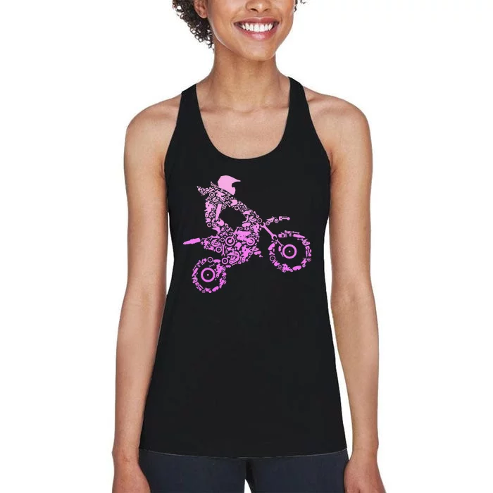 Dirt Bike Rider Motocross Enduro Dirt Biking Women's Racerback Tank