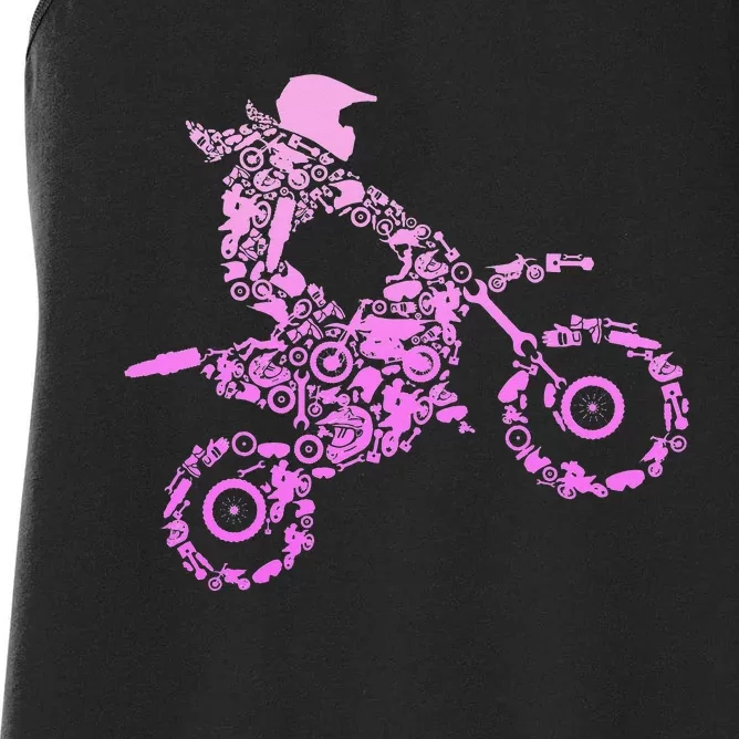 Dirt Bike Rider Motocross Enduro Dirt Biking Women's Racerback Tank