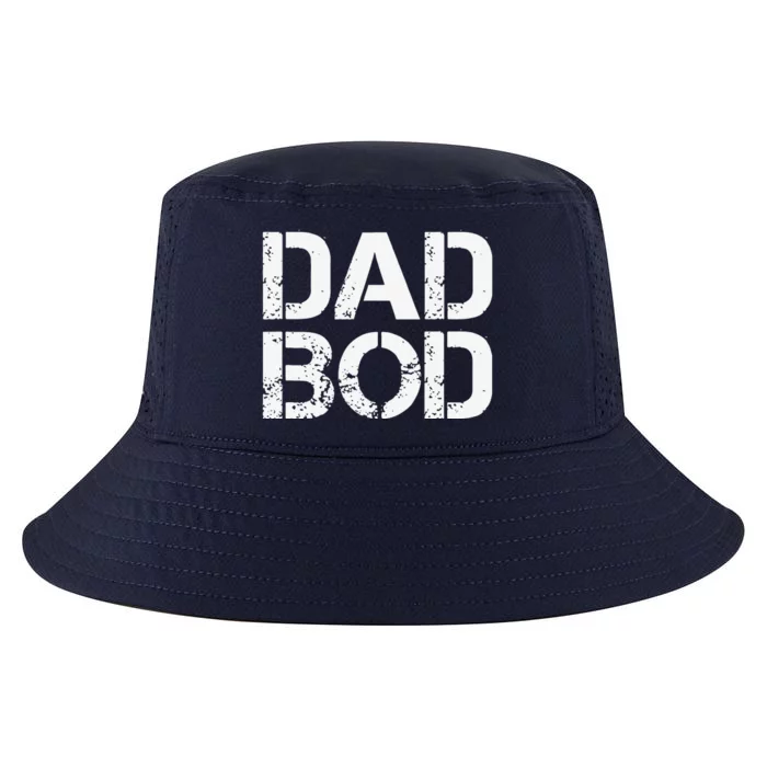 Dad Bod Rough Strong 90s White Stencil Text Cool Comfort Performance Bucket Hat