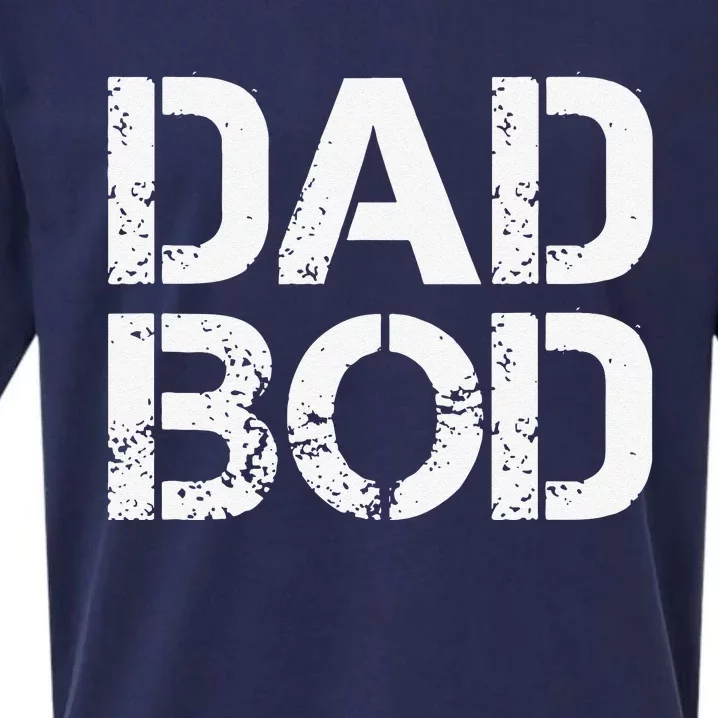 Dad Bod Rough Strong 90s White Stencil Text Sueded Cloud Jersey T-Shirt