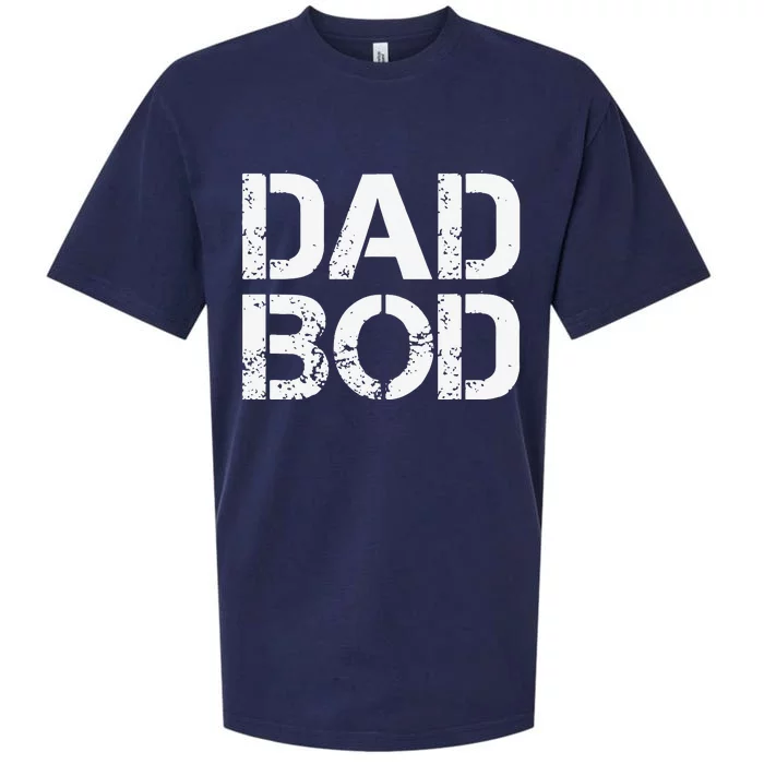 Dad Bod Rough Strong 90s White Stencil Text Sueded Cloud Jersey T-Shirt