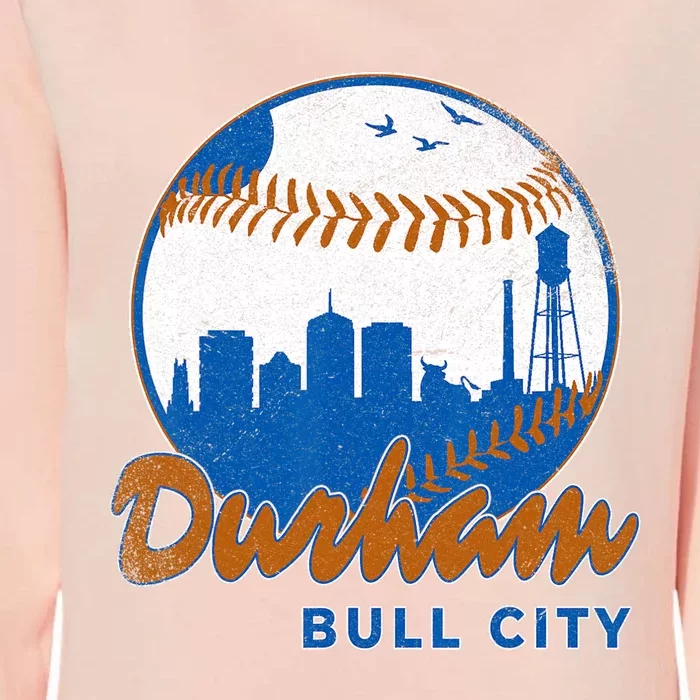 Durham Baseball Skyline Classic Bull City North Carolina Womens California Wash Sweatshirt