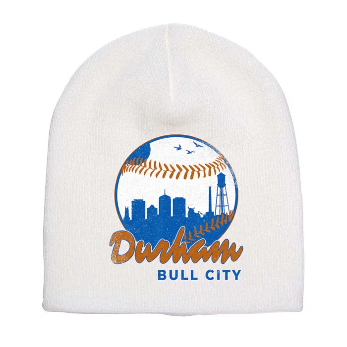 Durham Baseball Skyline Classic Bull City North Carolina Short Acrylic Beanie