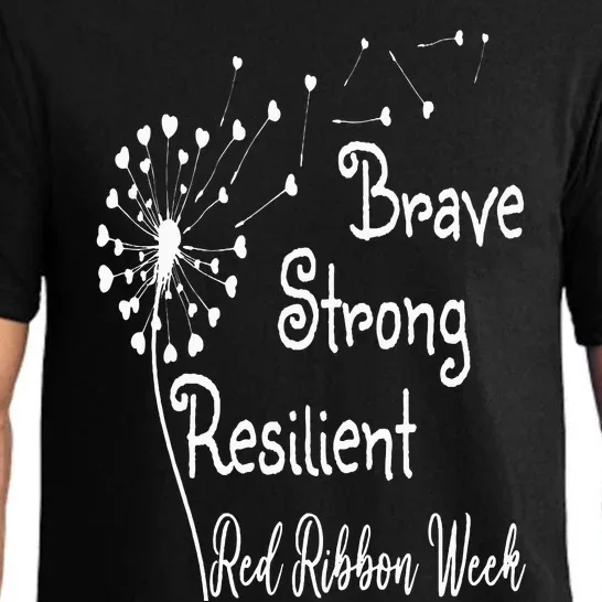 Dandelion Brave Strong Resilient Red Ribbon Week Pajama Set