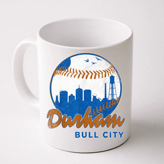 Durham Baseball Skyline Classic Bull City North Carolina Front & Back Coffee Mug