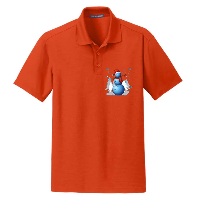 Dabbing Bowling Snow Christmas Funny Dab Ball Cool Gift Dry Zone Grid Performance Polo