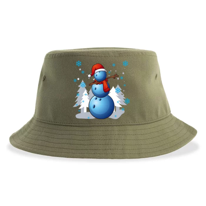 Dabbing Bowling Snow Christmas Funny Dab Ball Cool Gift Sustainable Bucket Hat