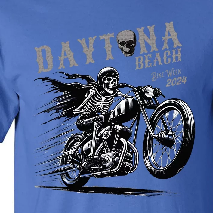 Daytona Beach Skeleton Rider Motorcycle Bike Week Tall T-Shirt