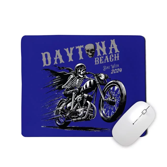 Daytona Beach Skeleton Rider Motorcycle Bike Week Mousepad