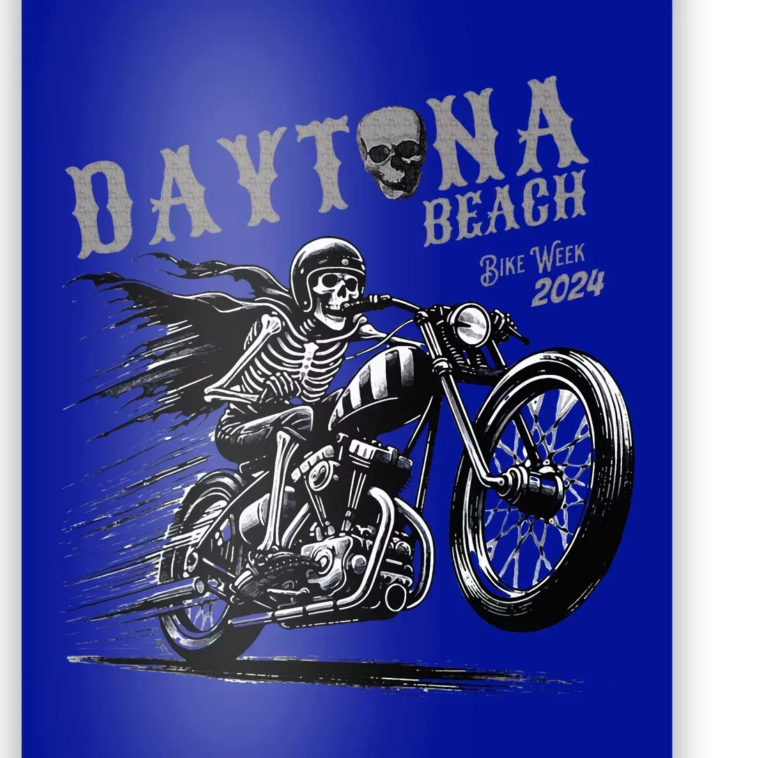 Daytona Beach Skeleton Rider Motorcycle Bike Week Poster