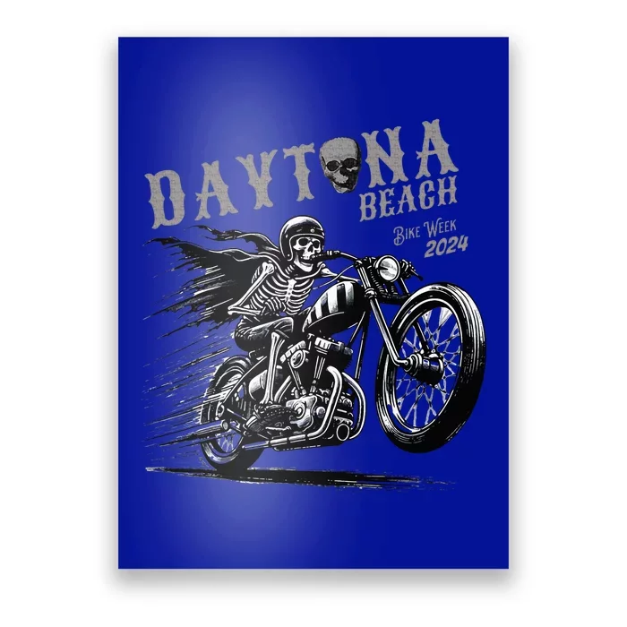 Daytona Beach Skeleton Rider Motorcycle Bike Week Poster